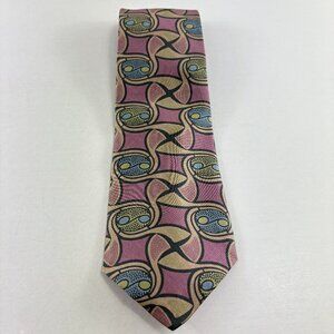 Kupperheimer Purple / Tan Geometric Men's Tie 4" x 60" Vintage